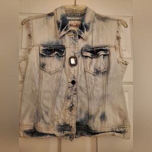 Mudd Brand.  Blue and White Denim Vest